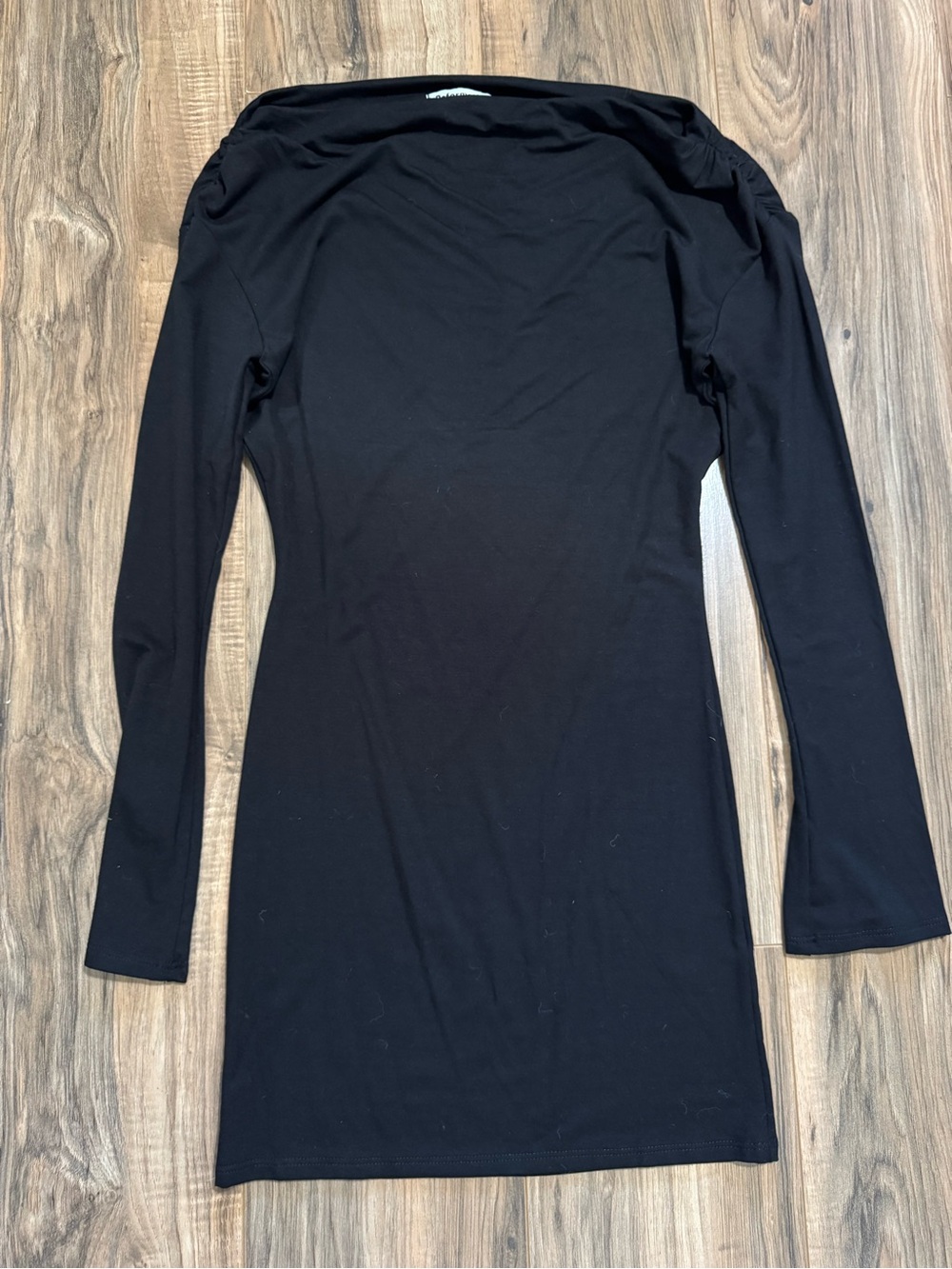 Reformation Black Midi Sleeve Bodycon Dress